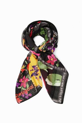 Desigual Scarf Foulard Negro