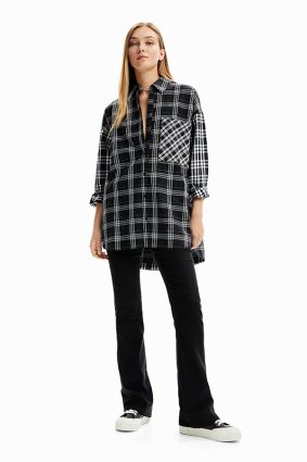 Desigual Shirt Negro Check