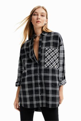 Desigual Shirt Negro Check
