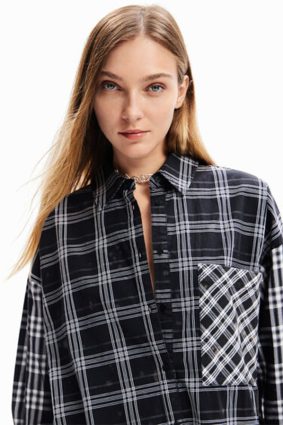 Desigual Shirt Negro Check