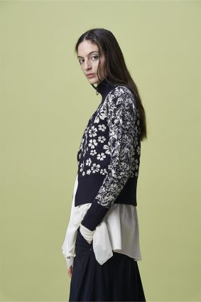 HIGH Furtive Cardigan Navy White Floral