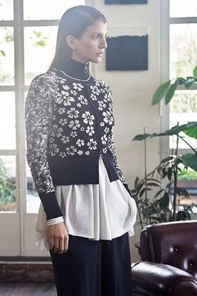 HIGH Furtive Cardigan Navy White Floral