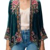 Johnny Was Joanna Velvet Bolero Deep Teal