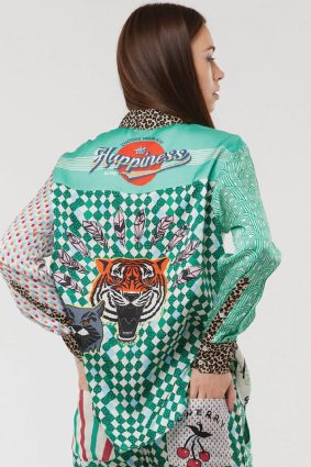 Me369 Isabel Mixed Print Shirt Graffiti