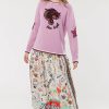 Me369 Vanessa Printed Midi Skirt Graffiti