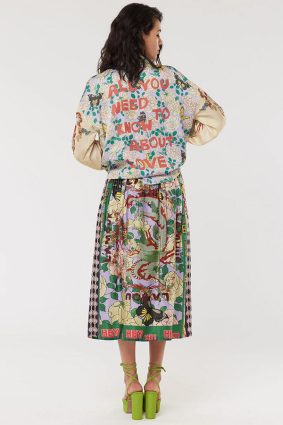 Me369 Vanessa Printed Midi Skirt L'Amour