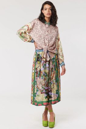 Me369 Vanessa Printed Midi Skirt L'Amour