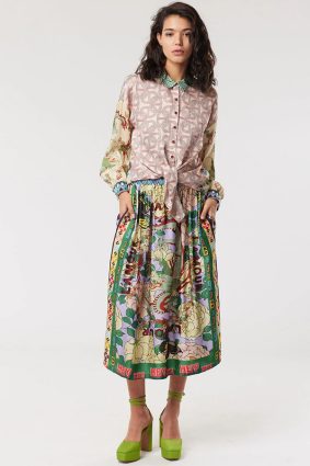 Me369 Vanessa Printed Midi Skirt L'Amour