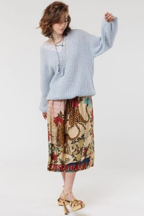 Me369 Vanessa Printed Midi Skirt Oriental