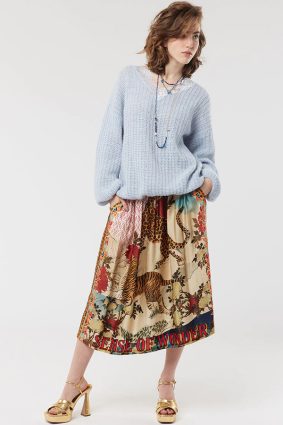 Me369 Vanessa Printed Midi Skirt Oriental