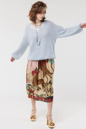 Me369 Vanessa Printed Midi Skirt Oriental