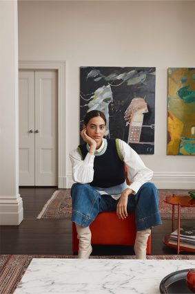 Alessandra Cora Vest Navy Green