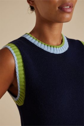 Alessandra Cora Vest Navy Green