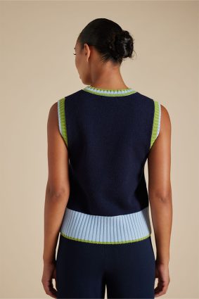 Alessandra Cora Vest Navy Green