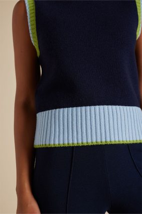 Alessandra Cora Vest Navy Green