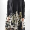 Black Label Oversize Tulip Dress Big Comic Print