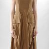 Black Label Sleeveless Pocket Dress Bronze