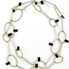 Christina Brampti Large Circle Links N BeigeCSilver