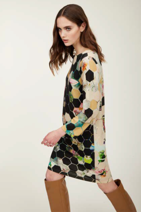 Jeis Abito St. Esagoni Dress Nero Beige