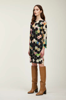Jeis Abito St. Esagoni Dress Nero Beige