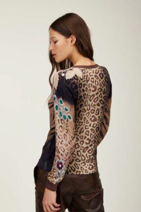 Jeis Girocollo St. Animalier Knit Bronzo