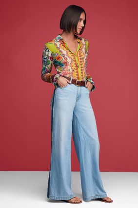 Johnny Was Rossey Button Front Shirt Multi