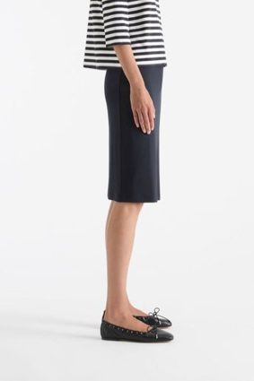 Mela Purdie Knee Double Skirt French Navy 4
