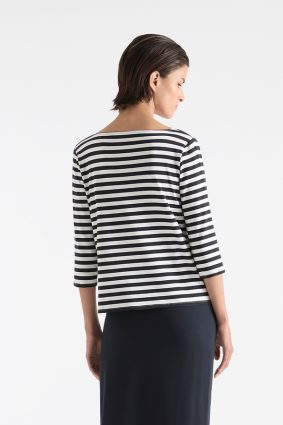 Mela Purdie Relaxed Boat Neck White Navy