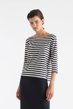 Mela Purdie Relaxed Boat Neck White Navy