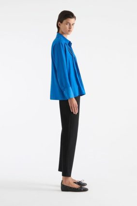 Mela Purdie Straw Pleat Shirt Topaz