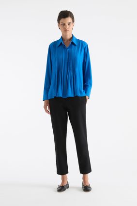 Mela Purdie Straw Pleat Shirt Topaz