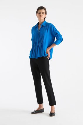 Mela Purdie Straw Pleat Shirt Topaz