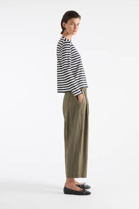 Mela Purdie V Neck Top White_Navy