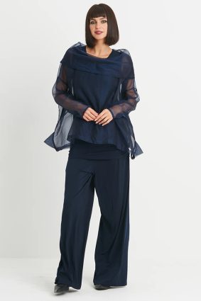 Planet Cowl Neck Top Midnight