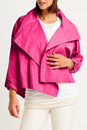 Planet Cropped Asymmetrical Jacket Lipstick
