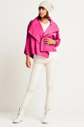 Planet Cropped Asymmetrical Jacket Lipstick