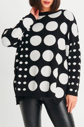 Planet Lots A Dots Sweater Black Vanilla