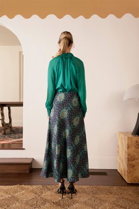 The Dreamer Label Dara Silk Blouse Ocean