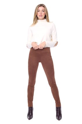 UP Vegan Suede Slim Full-Length Pant Tobacco