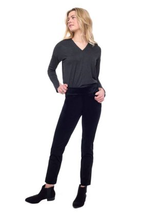 UP Velveteen Slim Ankle Pant Black