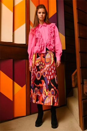 Coop If We Ever Pleat Again Skirt Geometric