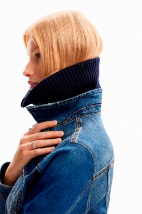 Desigual Coat Jacket Denim Medium Wash