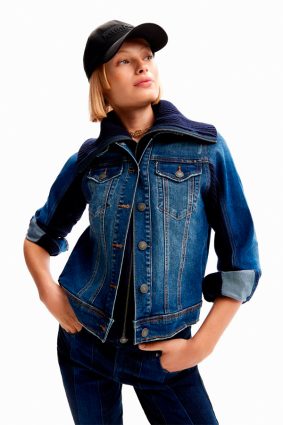 Desigual Coat Jacket Denim Medium Wash