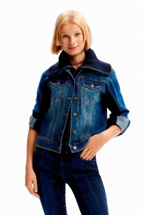 Desigual Coat Jacket Denim Medium Wash