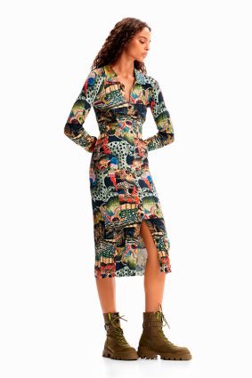 Desigual Dress Beige Safari