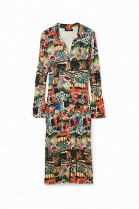 Desigual Dress Beige Safari