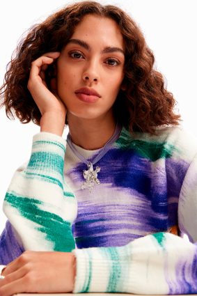 Desigual Pullover Crudo Print