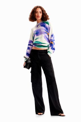 Desigual Pullover Crudo Print