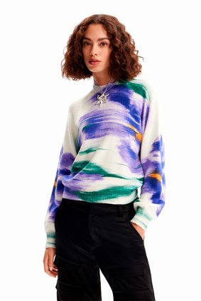 Desigual Pullover Crudo Print