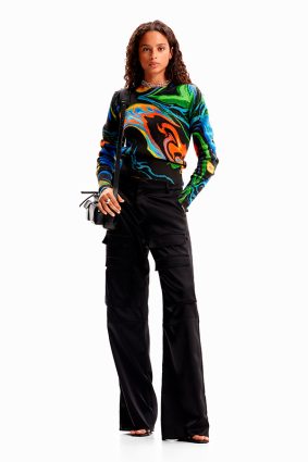 Desigual Pullover Negro Multi